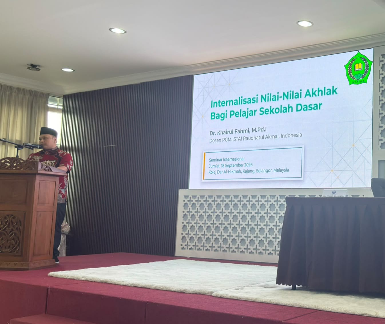 Go International! Dosen STAIRA Sampaikan Seminar Internasional di Kolej Dar Al-Hikmah Malaysia
